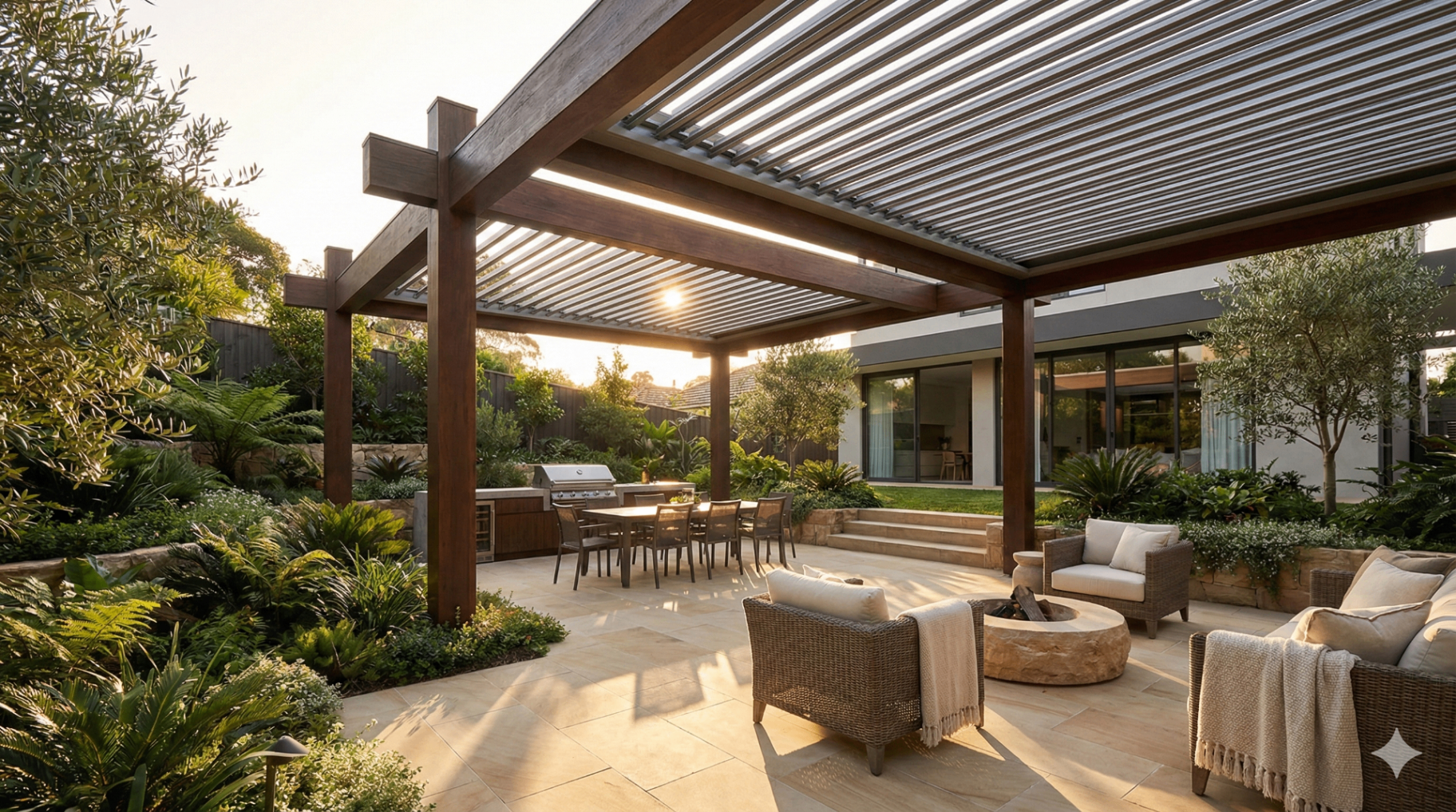 Custom Sydney pergola and outdoor entertaining area