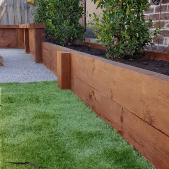 Hardwood sleeper retaining wall Sydney