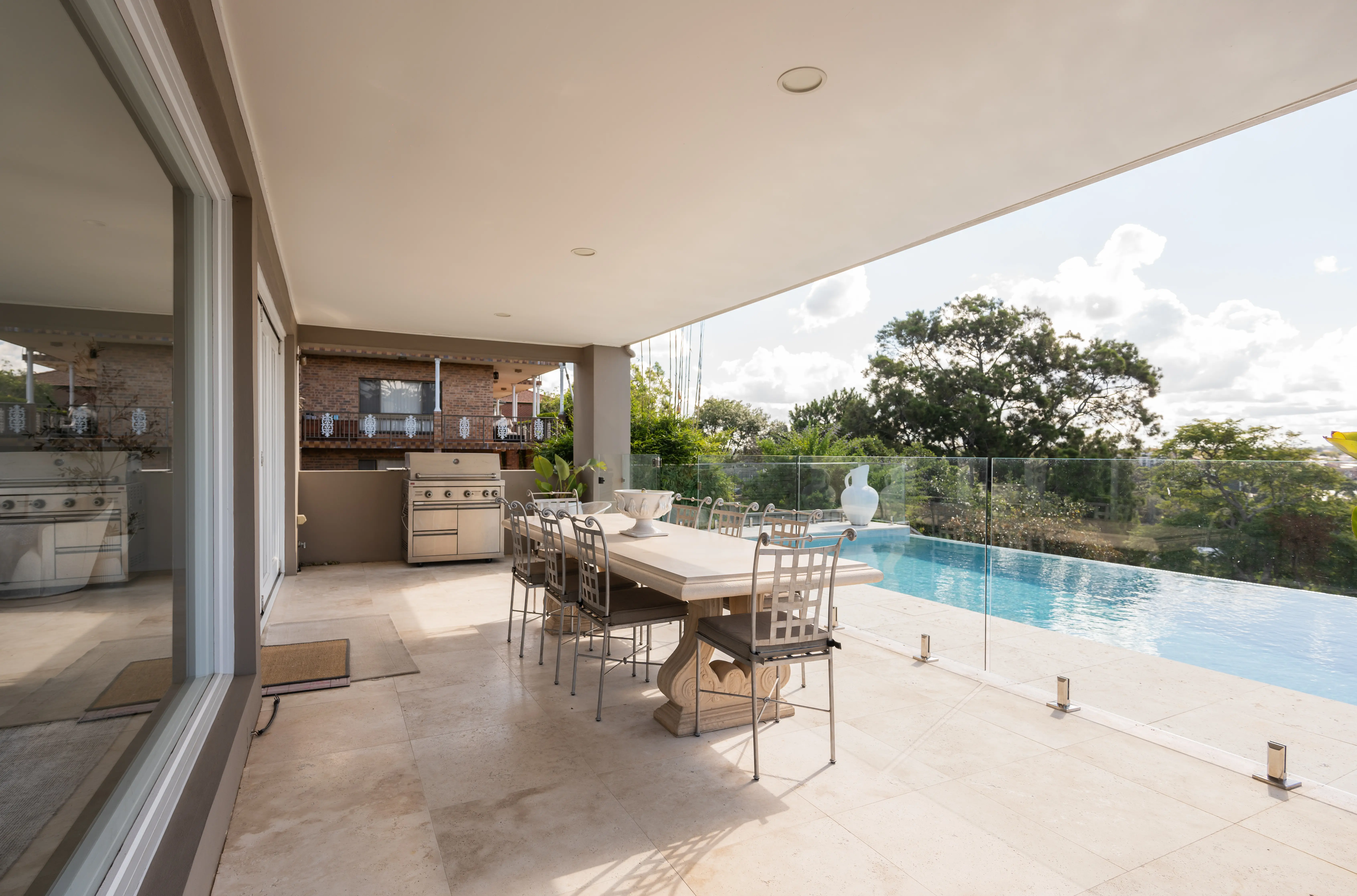 Sunroof installation bringing natural light to a covered outdoor area